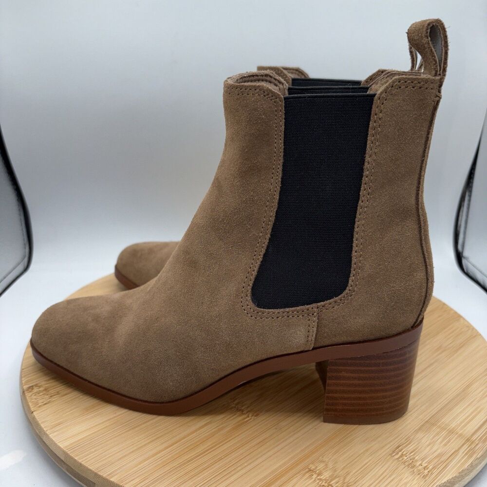 Steve Madden Rockwell Chelsea Boots Womens 7M Tan Suede Leather Pull On - Picture 4 of 9